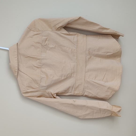 NWT New York and Company XXS Petite Button Up Orange Shirt Roll Tab Sleeves - Picture 10 of 16